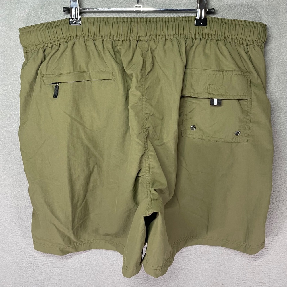St‎ Johns Bay Swim Trunks Mens XXL Green Cargo Belted Nylon - Picture 2 of 7